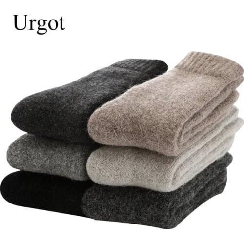 Urgot 3 Pairs Super Thicker Socks Women Merino Wool Rabbit Socks Against Cold Snow Russia Winter Warm Female Womens Socks Meias