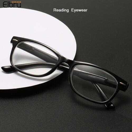 Elbru Retro Square Reading Glasses Ultralight Women Men Prescription Presbyopia Eyeglasses Female Okulary do czytania +100to+400