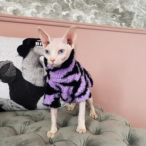 Hairless Cat Clothes Sphinx Devon KONIS Autumn Winter Warm Lambs Thick Clothing Pet Clothes For Small Dogs