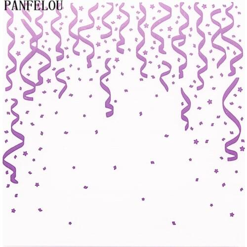 PANFELOU Party streamers Embossing folders Plastic For Scrapbooking DIY Template Fondant Cake Photo Album Card Making
