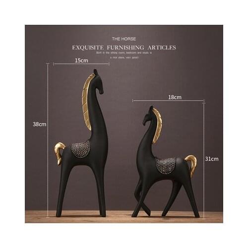 Elk furnishing resin Home decoration creative office living room TV cabinet display artware resin modern gift horse decoration