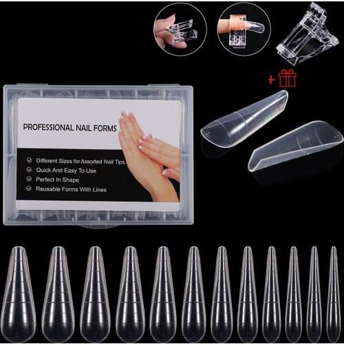 TP Clear Dual Forms Nail System Full Cover Quick Building Gel Mold Tips Nail Extension Molds Upper Forms For Nails Tips