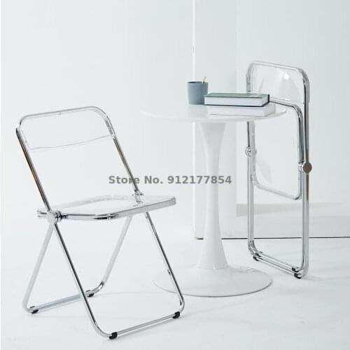 Transparent chair fashion net red photo chair clothing store makeup chair acrylic dining chair ins stool folding chair