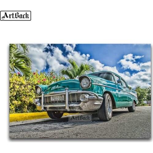 Sale diy 5d diamond painting car landscape icon full square 3d diamond embroidery artwork decorative diamond mosaic gift