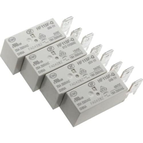 HOT NEW 5V 12V 24V 48V relay HF115F-Q-005/012/024/048-1H HF115F Q 005/012/024/048 1H HF115FQ005/012/024/0481H vertical 18A 6PIN