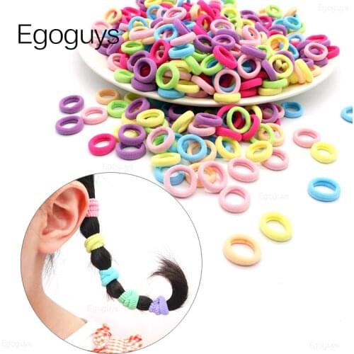 10Pcs/Set Girls Colorful Nylon Small Elastic Hair Bands Children Ponytail Holder Rubber Bands Headband Kids Hair Accessories