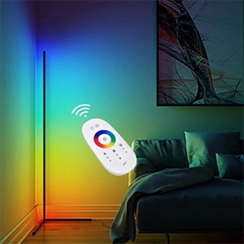 RGB LED Floor Lamp Remote Control Corner Standing Lamp Living Room Atmosphere Light Home Decor Colorful Bedroom Lamps