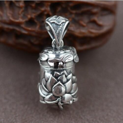 Thai Silver Silver Antique Style Buddhism To Ward Off Bad Luck Artifact Mantra Pendant