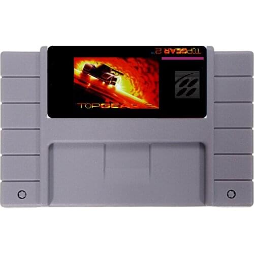 TOP GEAR 2 16 bit NTSC Big Gray Game Card For USA Version Game Player