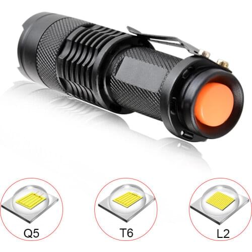 Ultra Bright Portable LED Flashlight 18650 14500 L2 T6 Q5 Lantern Adjustable Focus Torch for Outdoor Camping Emergency Light