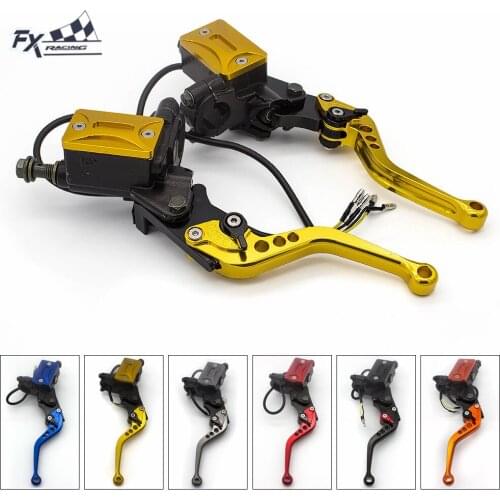 22mm Universal Motorcycle Brake Clutch Master Cylinder Reservoir Pump Levers For 50-300CC Yamaha Kawasaki Suzuki Ducati Honda