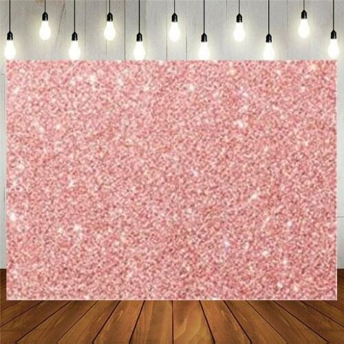 Rose Gold Photography Backdrop Pink Bokeh (No Glitter) Shiny Birthday Party For Girl Newborn Baby Shower Vinyl Background