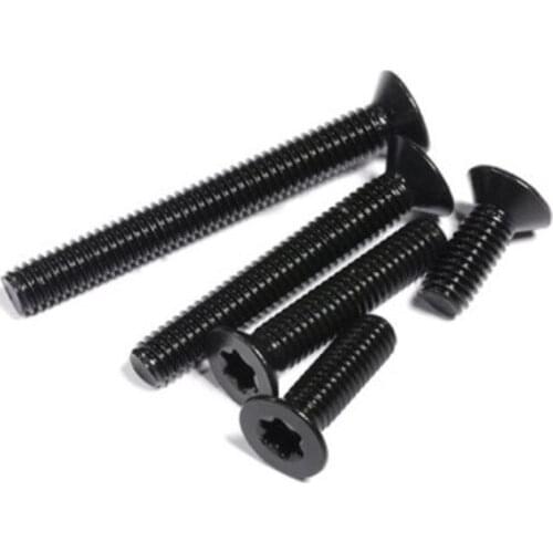 1000pcs M2*3/4/5/6/8/10/12mm black Torx Countersunk Head Screws Six Stars Bolts Plum Mechanical Screw Black