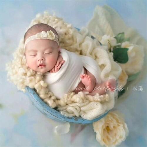 Knitted baby wool chunky blanket Newborn baby wool curly blanket Basket filler stuffer Layer fabric backdrop