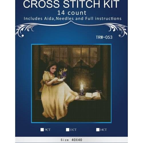 People Needlework,DIY DMC 14CT unprinted Cross stitch Embroidery,People style home arts Counted White canvas Cross-Stitching 29