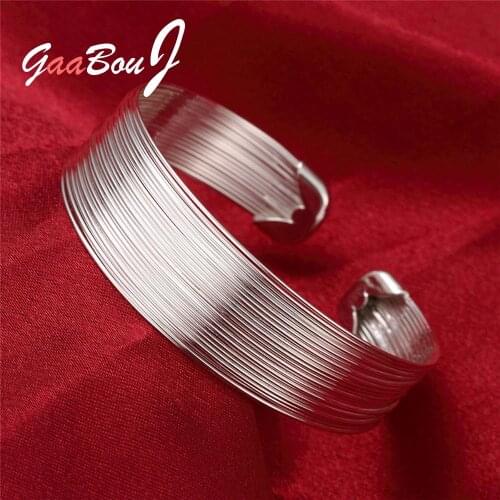 925 Sterling Silver Multi-Line Bracelets on Hand Bangle For Women Fashion Luxury Retro Jewelry Gift Free Shipping GaaBou