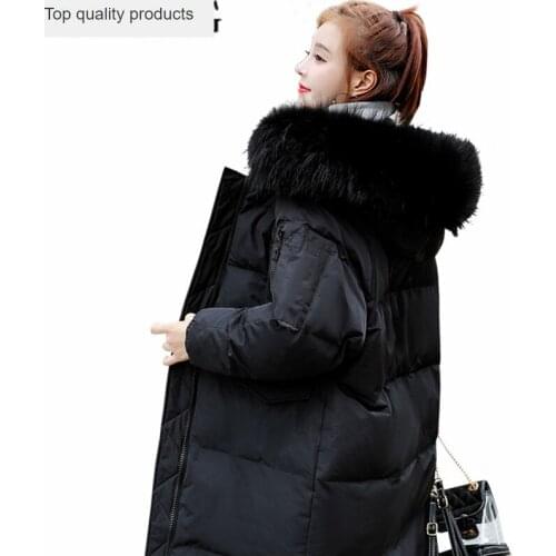 Winter Coat Women 2020 Korean Loose Down Cotton Padded Coats Thick Warm Female Jacket Jacket Fur Collar Hooded Long Parkas YQ293
