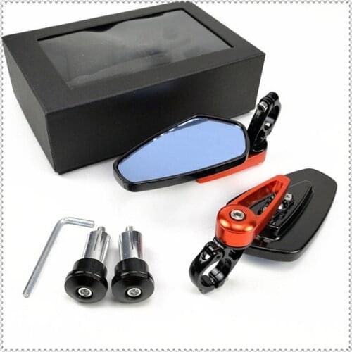 1 Pair Universal Motorcycle Aluminum Mirrors Handle Bar End for YAMAHA XV 950 RACER TDM 900 MT-125 MT125 MT-01 V-MAX