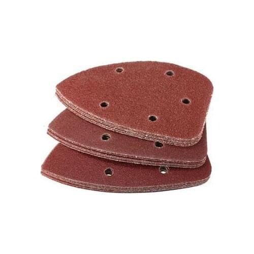 10pcs 80 Grit Multi-Function Delta Sand Paper Pads 90mm Triangle Hook Loop Sanding Sheet Sanding Paper