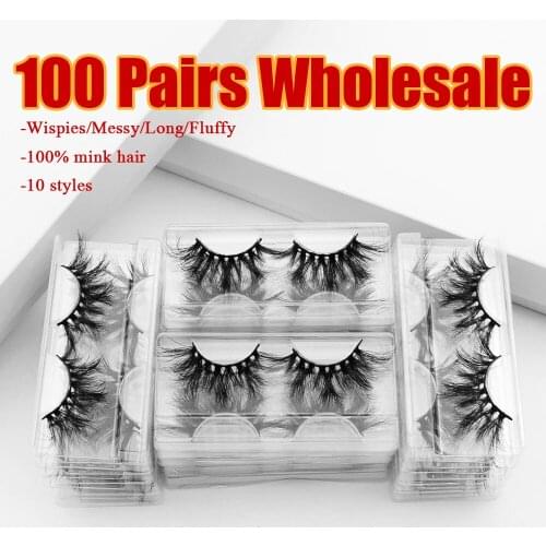 100 pairs Mink Eyelashes Bulk 3D Mink Lashes Moonlass Makeup Dramatic 25mm Lashes Luxury 25mm Wholesale False Eyelash