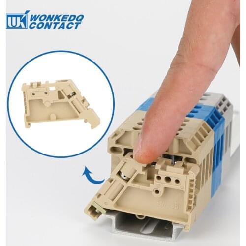 10Pcs EW35 End Stop Mount on Din Rail SAK Type Terminal Block Accessories Electrical Connector Stopper EW 35 End Bracket Clamp