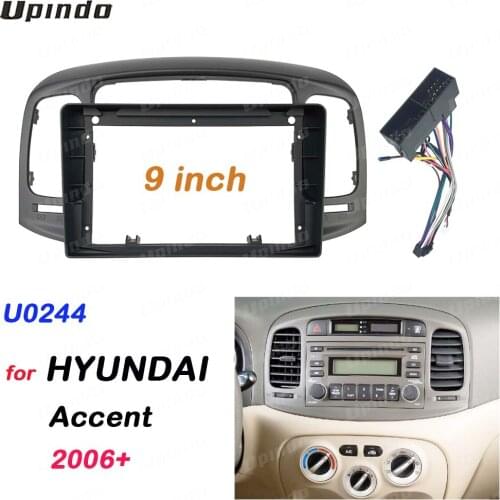 2 Din 9 Inch Car Radio Installation DVD GPS Mp5 Plastic Fascia Panel Frame for HYUNDAI Accent 2006+ Dash Mount Kit