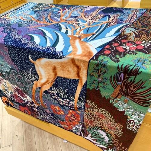 2021 New Scarf 50% Wool 50% Silk Blended Hand Rolled Edges Double Side Large Shawl 135*135cm