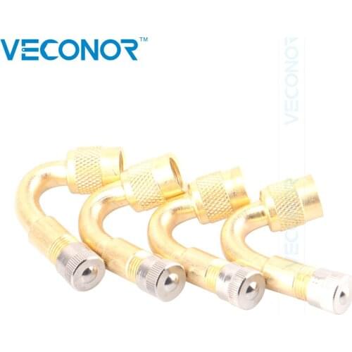 4Pcs Tire Valve Stem Extension With Adapter Copper Material