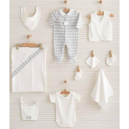 Authentic Baby Bow Yenidoğan10 Piece Hospital Output Badi The Zibin Set Baby Set lux 100 Cotton High quality