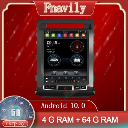 Android 10 Car Radio For Toyota Land Cruiser LC200 Car Multimedia System Player GPS Navigation Vertical Screen Tesla Style 12.1"