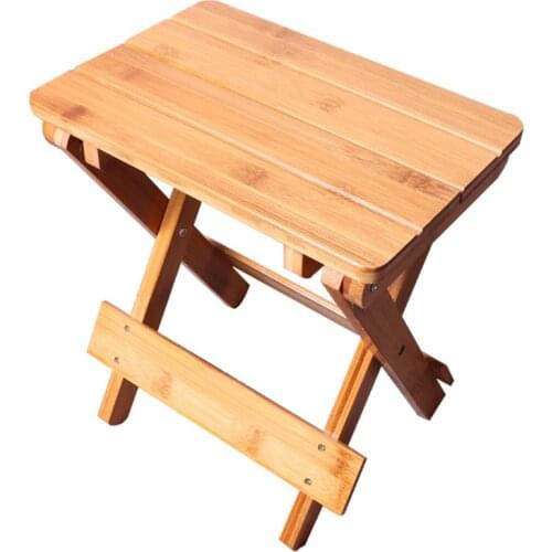 Bamboo Folding Stool for Shaving Shower Foot Rest, Outdoor Fishing Stool Folding Shower Seat, Fully Assembled 31.5cm Height