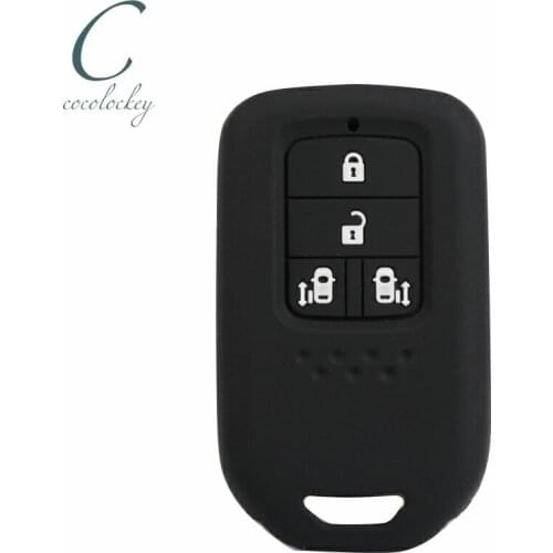 Cocolockey Silicone Car Key Cover Case Key Bag Holder for Honda ELYSION Odyssey 4Button Smart Card Skin Set Key Case For Car