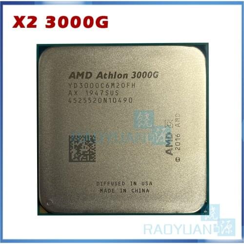 AMD Athlon 3000G X2 3000G 3.5 GHz Dual-Core Quad-Thread CPU Processor YD3000C6M2OFH Socket AM4 but without the cooler