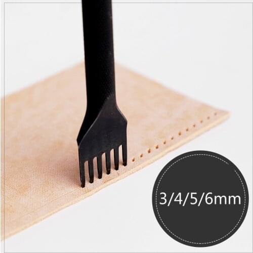 3/4/5/6mm leather hole punches Spacing tool DIY handmade Leathercraft Lacing Stitching sewing High-grade steel crafted Cutter