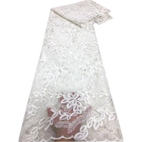 SJ Lace Sequins French Tulle Net Lace Fabric African Lace Fabric 2021 High Quality Embroidery Nigerian Lace Material Dress x5-72