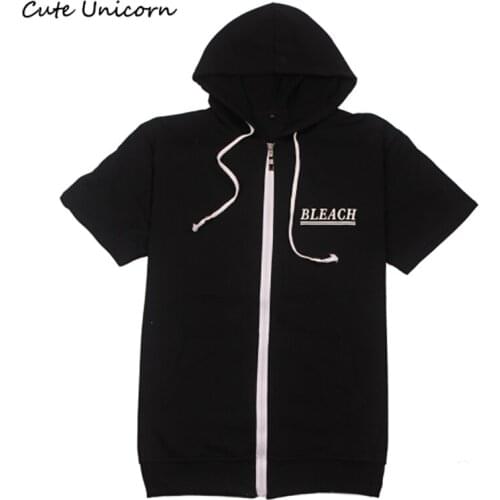 Anime Bleach Coat short sleeve hooded Jacket men thin tops boys clothes mens jackets and coats outerwear clothing