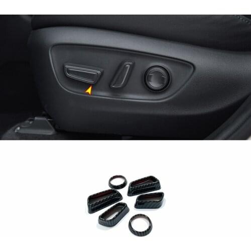 LHD For Toyota Highlander 2020-2022 ABS Carbon fiber Interior Accessories Car Seat adjustment Switch Cover Sticker Trim 6PCS