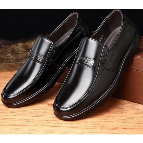 Mazefeng Spring New Fashion Men Dress Shoes Leather Buckle Strap Elegant Business Office Wedding Shoes Pointed Toe Size 38-43
