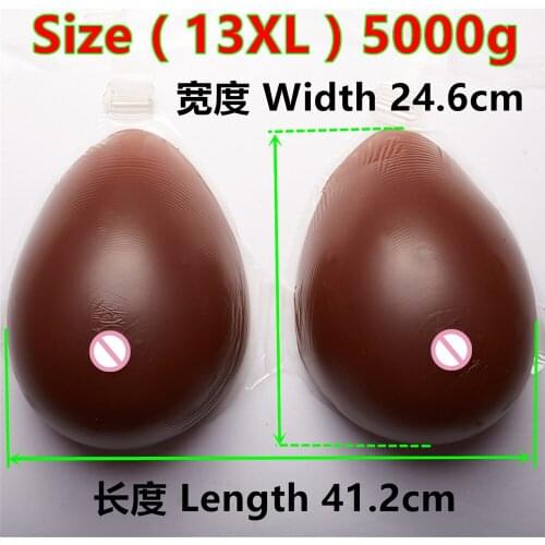 5000g/pair Super Big Silicone Black Tits Bra Fake Boobs Artificial Breast For Crossdresser Transgender Shemale Chest Enhancer