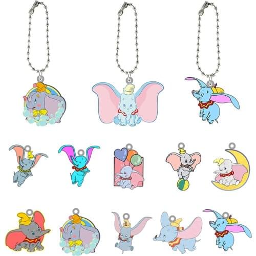 Disney Fashion Dumbo Keychain Cute Acrylic Anime Theme Keychain Boy Girl Fashion Jewelry For Friends