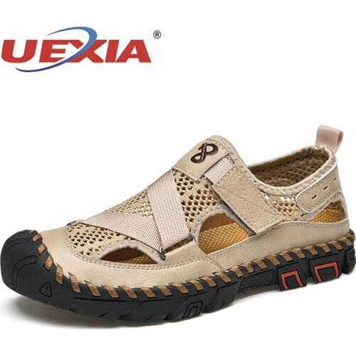 2022 High Quality Men Sandals Summer Comfortable Soft Mens Shoes Casual Beach Outdoor Handmade Beach Wading Sneakers Footwear