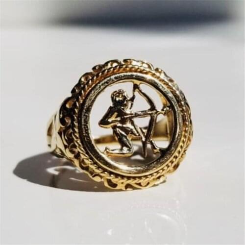 Creative Shooter Shape Mens Index Finger Ring Punk Male Party Gold Ring Retro Jewelry Gift