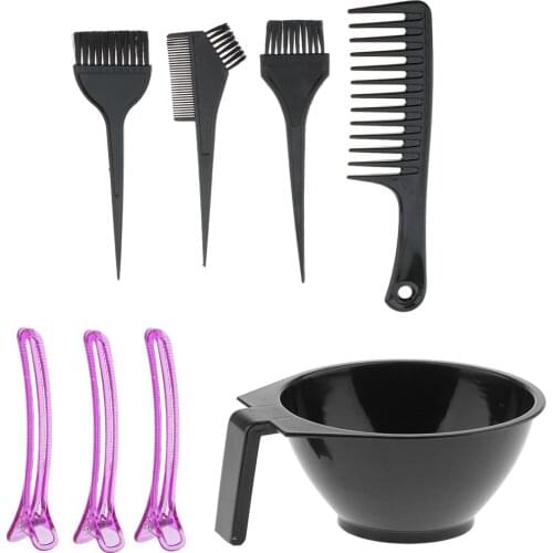 Hair Coloring Kit Dyeing Bowl Brush Sectioning Clips Hairdressing Dyeing Set