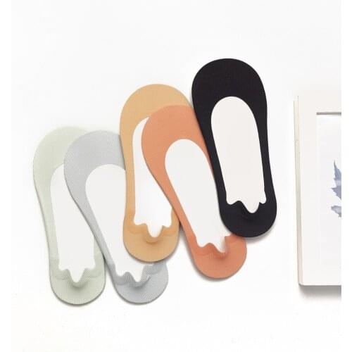 Ice Silk Boat Socks Bare Feet Summer Woman Japan Non-slip Socks Cotton Bottom Invisible Breathable Plus Socks for Sneakers