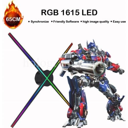 Newest 3D Holographic Projector Hologram Player Naked Eye LED Display Fan Advertising Light 16G TF Card WIFI APP PC Control