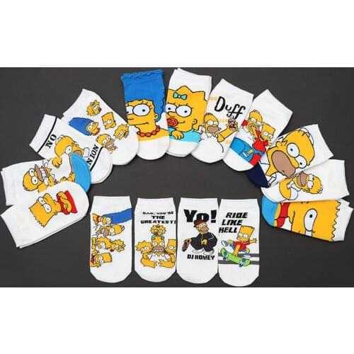 Novelty funny cartoon funny Simpson pattern happy female socks 2021 new socks happy Harajuku hip hop combed cotton women socks