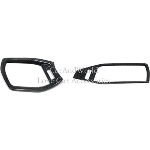 Front Console Air Condition Outlet Vent Cover Frame Molding Trim For Ford Focus 4 2019 2020 Carbon Fibre Car-Styling Accessories