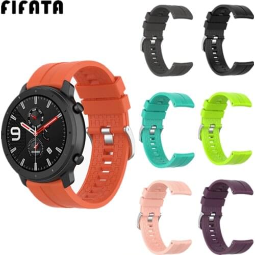 FIFATA Silicone Wrist Strap For Xiaomi Huami Amazfit GTR 47mm/Stratos 2 2S 3/Pace Watch Band For Huawei Watch GT GT2 Bracelet