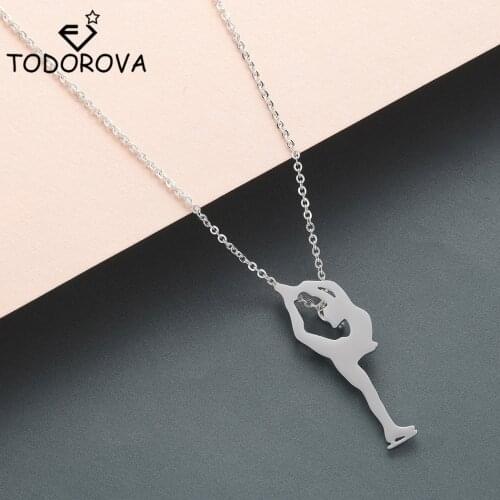 Todorova Trendy Runner Necklaces Choker New Stainless Steel Figure Skater Necklace Jewelry Accessories Collier Femme