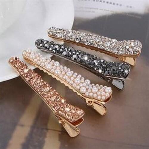 Girl Bling Crystal Hairpins Headwear For Women Girls Rhinestone Hair Clips Pins Barrette Styling Tools Accessories Crystal Clips